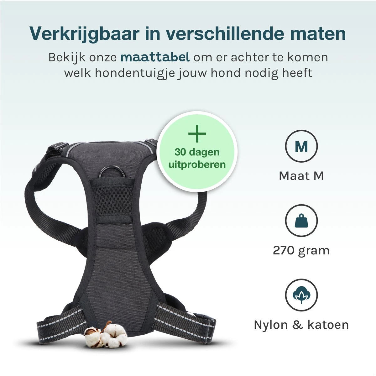 Hondentuigje Medium – Hondenharnas - Anti Trek Tuig Hond – Y Tuig – Reflecterend – Zwart – Maat M 8 Hondentuigje Medium – Hondenharnas - Anti Trek Tuig Hond – Y Tuig – Reflecterend – Zwart – Maat M - Afbeelding 6