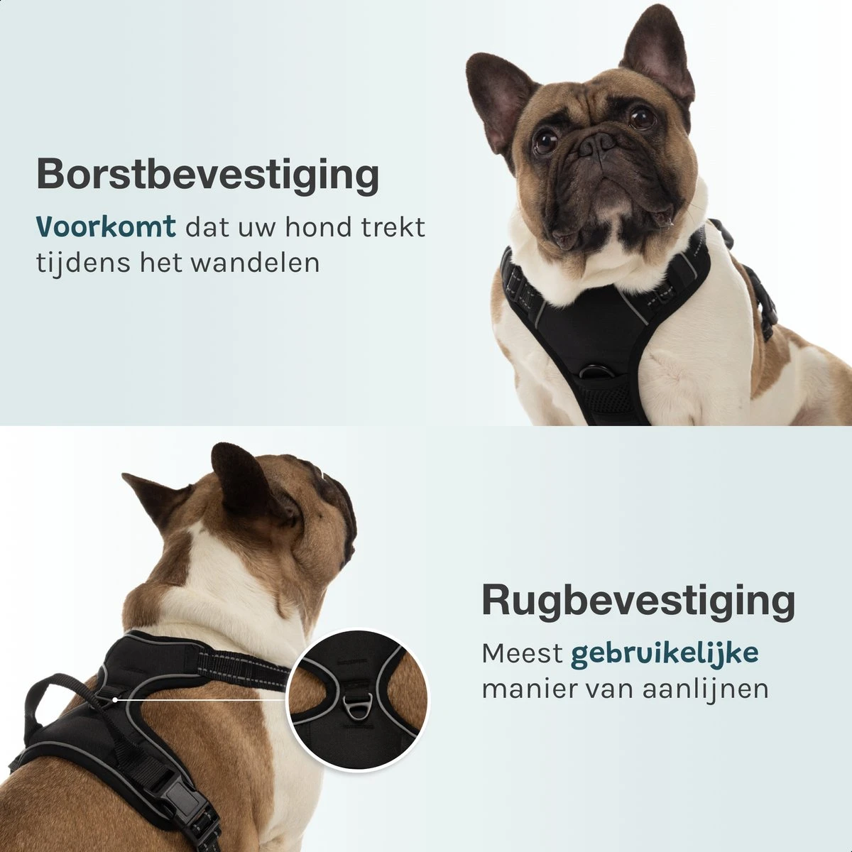 Hondentuigje Medium – Hondenharnas - Anti Trek Tuig Hond – Y Tuig – Reflecterend – Zwart – Maat M 10 Hondentuigje Medium – Hondenharnas - Anti Trek Tuig Hond – Y Tuig – Reflecterend – Zwart – Maat M - Afbeelding 8