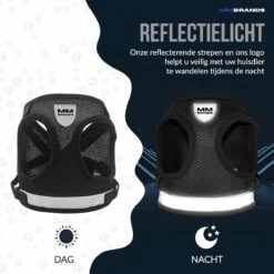 MM Brands Hondentuig - Harnas Hond - Y Tuig - Reflectie - Small - Zwart -Huisdier Benodigdheden 1200x1200 602