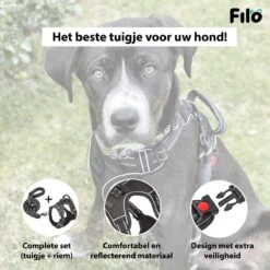Filo Anti Trek Hondentuig L Met Hondenriem - Y Tuig Hond - Easy Walk Hondenharnas Large + Hondenlijn - Hondentuigje Verstelbaar - Leiband - Honden Tuigje - Riem -Huisdier Benodigdheden 1200x1200 606