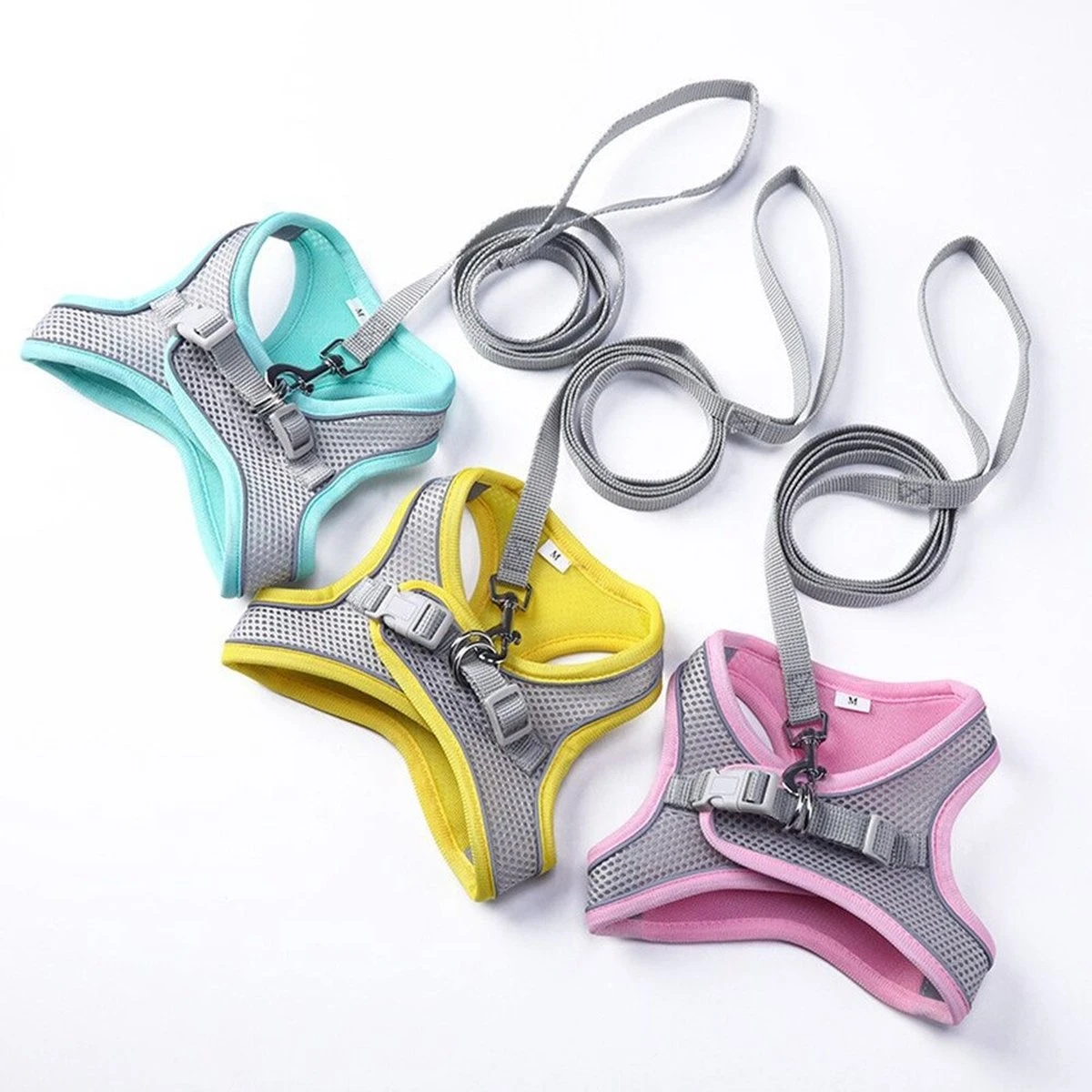 Hondentuigje Voor Kleine Puppy's & Kleine Honden - Blauw - Maat M 4 Hondentuigje Voor Kleine Puppy's & Kleine Honden - Blauw - Maat M - Afbeelding 2