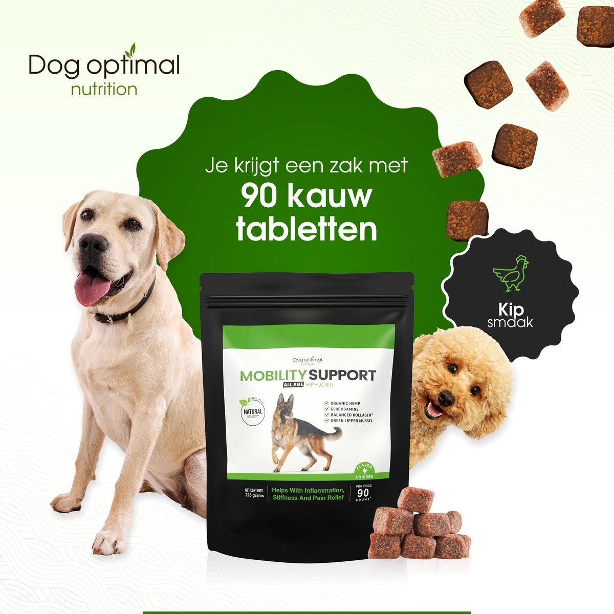 Dog Optimal Gewricht Supplement 90 Stuks - Mobility - Glucosamine Hond - Artrose - Heupdysplasie - Gewrichten - Hondensnacks - Hondenkoekjes - Hondensupplementen - Honden - Puppy - Hondenvoeding - Mankheid - HD - ED 10 Dog Optimal Gewricht Supplement 90 Stuks - Mobility - Glucosamine Hond - Artrose - Heupdysplasie - Gewrichten - Hondensnacks - Hondenkoekjes - Hondensupplementen - Honden - Puppy - Hondenvoeding - Mankheid - HD - ED - Afbeelding 8
