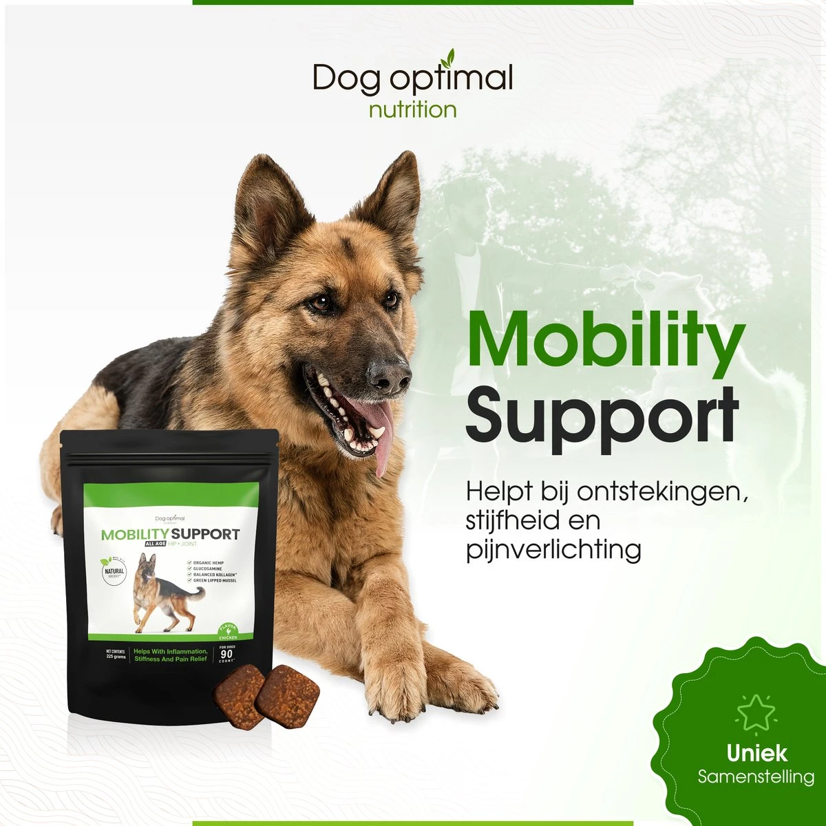 Dog Optimal Gewricht Supplement 90 Stuks - Mobility - Glucosamine Hond - Artrose - Heupdysplasie - Gewrichten - Hondensnacks - Hondenkoekjes - Hondensupplementen - Honden - Puppy - Hondenvoeding - Mankheid - HD - ED 12 Dog Optimal Gewricht Supplement 90 Stuks - Mobility - Glucosamine Hond - Artrose - Heupdysplasie - Gewrichten - Hondensnacks - Hondenkoekjes - Hondensupplementen - Honden - Puppy - Hondenvoeding - Mankheid - HD - ED - Afbeelding 10