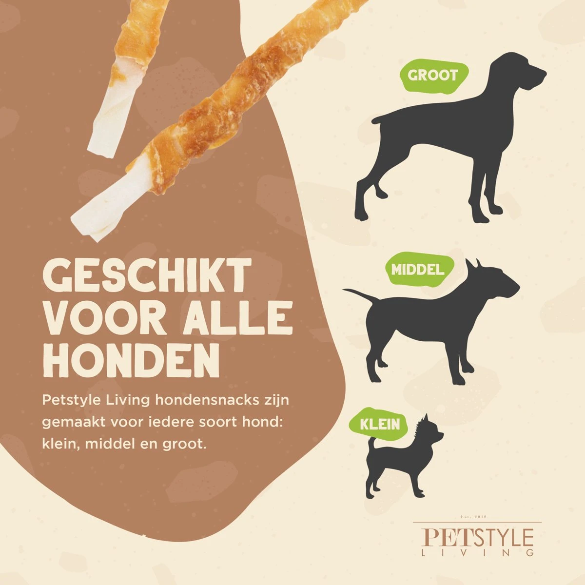 Petstyleliving Gedraaide Sticks Met Kip - Voordeelzak 100 Stuks 12,5cm - Hersluitbaar - Hondensnacks - Kauwstaaf 4 Petstyleliving Gedraaide Sticks Met Kip - Voordeelzak 100 Stuks 12,5cm - Hersluitbaar - Hondensnacks - Kauwstaaf - Afbeelding 2