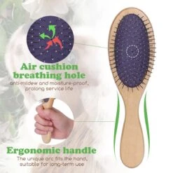 Merkloos Nobleza Dierenborstel - Hondenborstel - Kattenborstel - Tweezijdig - Dubbelzijdig - Hout - Maat L -Huisdier Benodigdheden 1200x1200 71