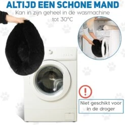 Pawzle Hondenmand - Donut Hondenkussen - Kattenmand - Bed Voor Honden & Katten - Wasbaar - 80cm - Zwart -Huisdier Benodigdheden 1200x1200 745