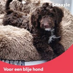 Snoozle Donut Hondenmand - Zacht En Luxe Hondenkussen - Wasbaar - Fluffy - Hondenmanden - 50cm - Grijs -Huisdier Benodigdheden 1200x1200 751
