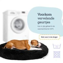 All 4 Pets Supply® Hondenmand Donut - Maat M - Geschikt Voor Honden Tot 50 Cm - Hondenkussen - Zwart -Huisdier Benodigdheden 1200x1200 758