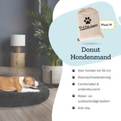 All 4 Pets Supply® Hondenmand Donut - Maat M - Geschikt Voor Honden Tot 50 Cm - Hondenkussen - Zwart -Huisdier Benodigdheden 1200x1200 762