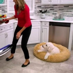 Peaceful Pooch S - Pluizig Hondenbed - 58cm Diameter - Opvouwbaar - In Verschillende Maten. Kattenbed - Wasbaar - Uitneembare Vulling - Ontspant Gewrichten En Spieren - Anti-slip Noppenbodem -Huisdier Benodigdheden 1200x1200 882