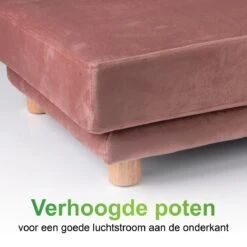 Maxxpro Katten- En Hondenbank - Roze - Verhoogd Met Houten Poten - Fluweel Materiaal - 90 X 44 X 34 CM - Huisdieren Tot 80 KG -Huisdier Benodigdheden 1200x1200 964
