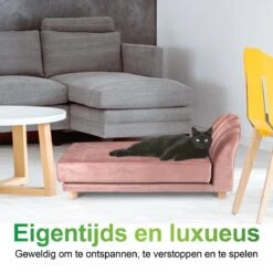 Maxxpro Katten- En Hondenbank - Roze - Verhoogd Met Houten Poten - Fluweel Materiaal - 90 X 44 X 34 CM - Huisdieren Tot 80 KG -Huisdier Benodigdheden 1200x1200 965