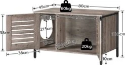 Houten Kattenhuis - Kattenkast Voor Binnen & Buiten - Kattenhok - Kattenhuisje Hout Met Deur En Gat - Hondenhok Voor Kleine Honden - 80 X 45 X 50.5 Cm -Huisdier Benodigdheden 1200x626 10