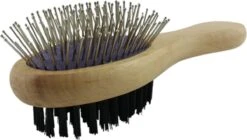 Merkloos Nobleza Dierenborstel - Hondenborstel - Kattenborstel - Tweezijdig - Dubbelzijdig - Hout - Maat L -Huisdier Benodigdheden 1200x681