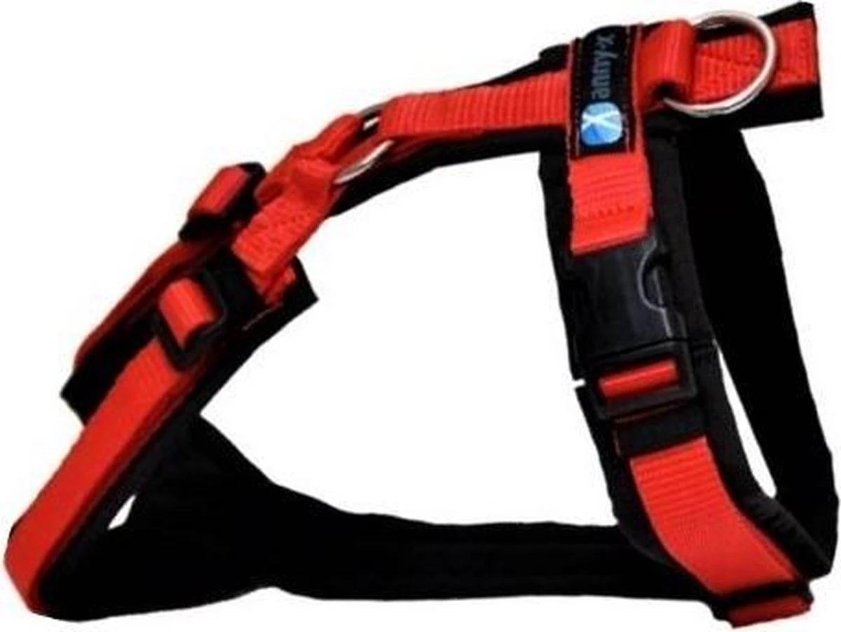 Annyx Hondentuig Harnas Zwart Rood - Y Model - Maat S Is Geschikt Voor Borstomvang 52-64cm. 4 Annyx Hondentuig Harnas Zwart Rood - Y Model - Maat S Is Geschikt Voor Borstomvang 52-64cm. - Afbeelding 2