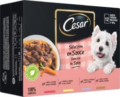 Cesar Selectie In Saus Maaltijdzakjes Honden Natvoer - Vlees En Groenten In Saus - 48 X 100 Gr -Huisdier Benodigdheden 1200x972 2