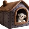 Château Animaux® Hondenhuis - Kattenhuis - 50 X 40x 46 Cm - Dierenhuis - Kattenhok - Hondentent - Hondenhuisjes Voor Binnen - Bruin -Huisdier Benodigdheden 1200x985 2