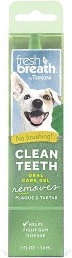 Tropiclean Fresh Breath Clean Teeth Oral Care Gel - Gebitsverzorging - Mint 59 Ml -Huisdier Benodigdheden 337x1200