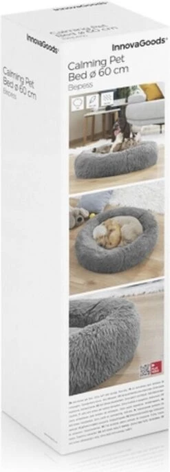 InnovaGoods - Dierenmand - 60cm - Hondenmand - Kattenmand - Fluffy - Anti Stress - Extra Zacht - Anti Slip - Grijs -Huisdier Benodigdheden 432x1200