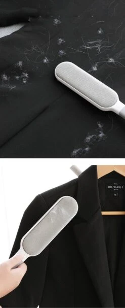 IGOODS - Pet Hair Remover - Hond & Kat Roller Brush - Dubbelzijdig Bont Ontharingsgereedschap Met Zelfreinigende Basis - Reismaatborstel - Voor Kleding - Bank - Tapijt - Autostoel GRIJS -Huisdier Benodigdheden 488x1200