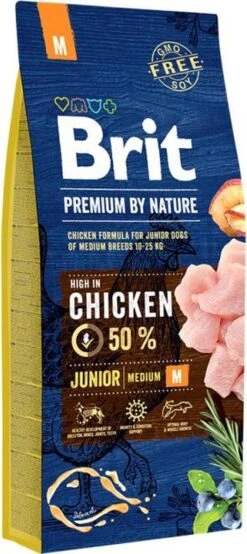 Brit Premium By Nature Hondenvoer Junior M 15 Kg - Hond -Huisdier Benodigdheden 535x1200