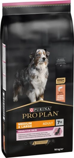 Pro Plan Medium & Large Adult 7+ (Senior) Sensitive Skin - Honden Droogvoer - Zalm - 14 Kg -Huisdier Benodigdheden 568x1200