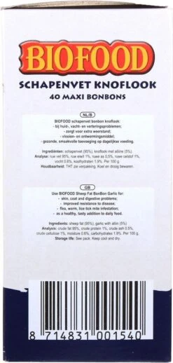 Biofood Schapenvet Maxi Bonbons - Knoflook - 40 Stuks -Huisdier Benodigdheden 572x1200 4