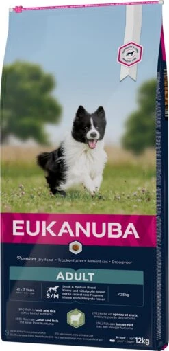 Eukanuba Dog Adult Small/Medium Breed Lamb / Rice - 12 KG -Huisdier Benodigdheden 580x1200 1
