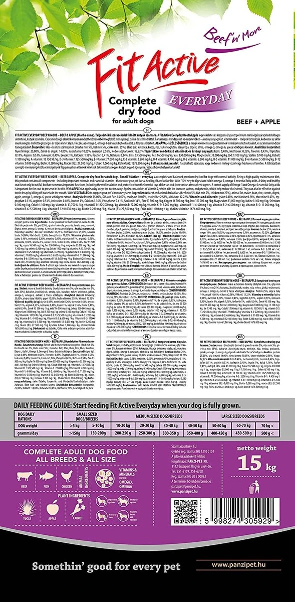 Fit Active Everyday Premium – Hondenvoer Voor Volwassen Honden Van Middelgrote Tot Grote Rassen - Premium Hondenbrokken Op Basis Van Kip/rund Smaak - 15kg 4 Fit Active Everyday Premium – Hondenvoer Voor Volwassen Honden Van Middelgrote Tot Grote Rassen - Premium Hondenbrokken Op Basis Van Kip/rund Smaak - 15kg - Afbeelding 2