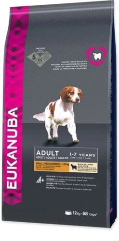 Eukanuba Dog Adult Small/Medium Breed Lamb / Rice - 12 KG -Huisdier Benodigdheden 595x1200 1