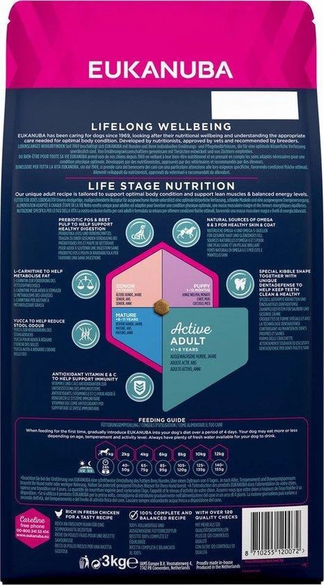 Eukanuba Adult Small Breed Kip - Hondenvoer - 2 X 3 Kg 4 Eukanuba Adult Small Breed Kip - Hondenvoer - 2 X 3 Kg - Afbeelding 2