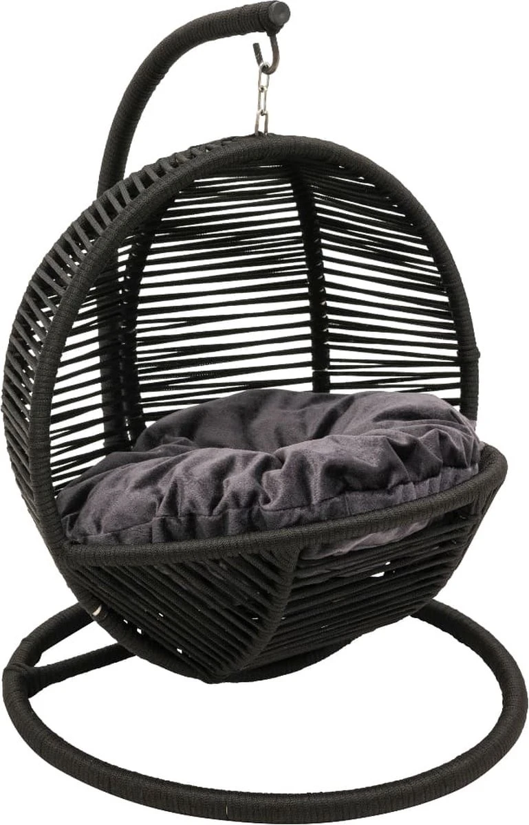 Merkloos Mini Hangstoel Swing Simba Kat / Hond Zwart | Grijze Kussen 3 Merkloos Mini Hangstoel Swing Simba Kat / Hond Zwart | Grijze Kussen
