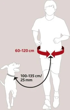 Trixie Heupriem Met Jogginglijn Zwart - RIEM 60-120 CM LIJN 100-135 CM -Huisdier Benodigdheden 772x1200