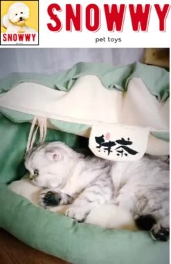 SNOWWY - Kattentunnel Met Kattenmand In één - Origineel En Uniek Design - Kattenhuis - Kattenhuis - Kat Kussen - Kattenbed - Matcha Groen -Huisdier Benodigdheden 775x1200 5
