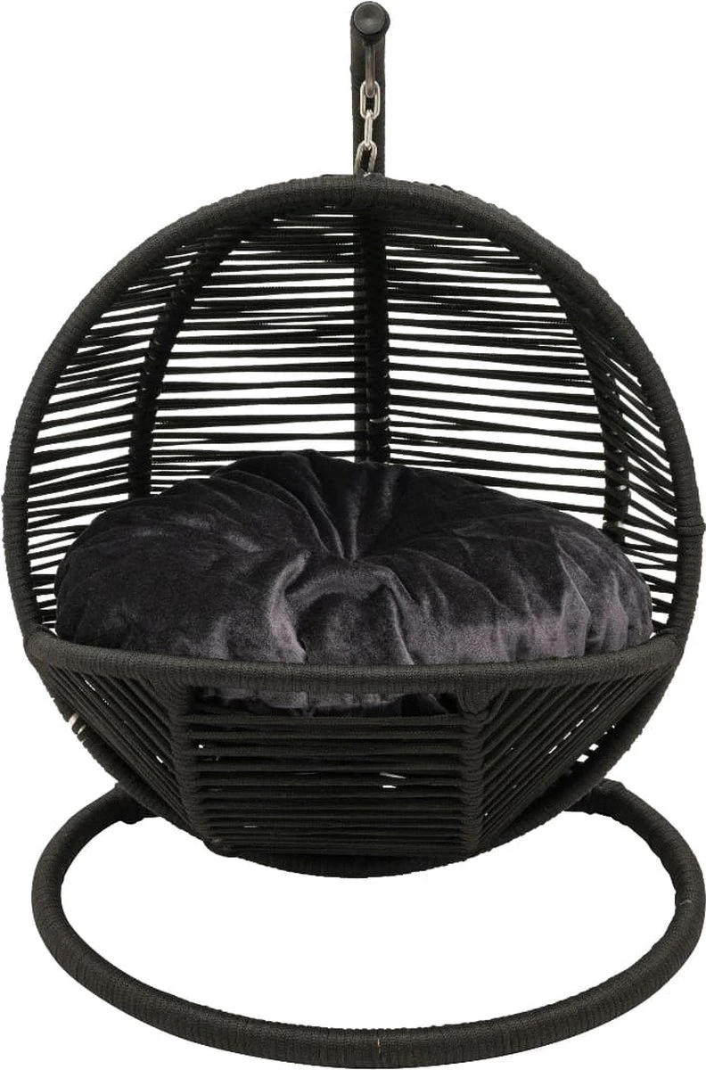 Merkloos Mini Hangstoel Swing Simba Kat / Hond Zwart | Grijze Kussen 4 Merkloos Mini Hangstoel Swing Simba Kat / Hond Zwart | Grijze Kussen - Afbeelding 2