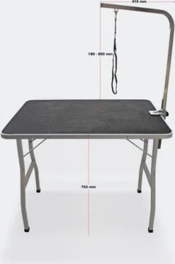 Honden Trimtafel Met Enkele Aanlijnoptie, 760 Mm Hoog, Inklapbaar; Kniptafel - Wastafel Met Lus Zwart / Grijs - Verzorgingstafel Voor Huisdieren - Multistrobe -Huisdier Benodigdheden 798x1200