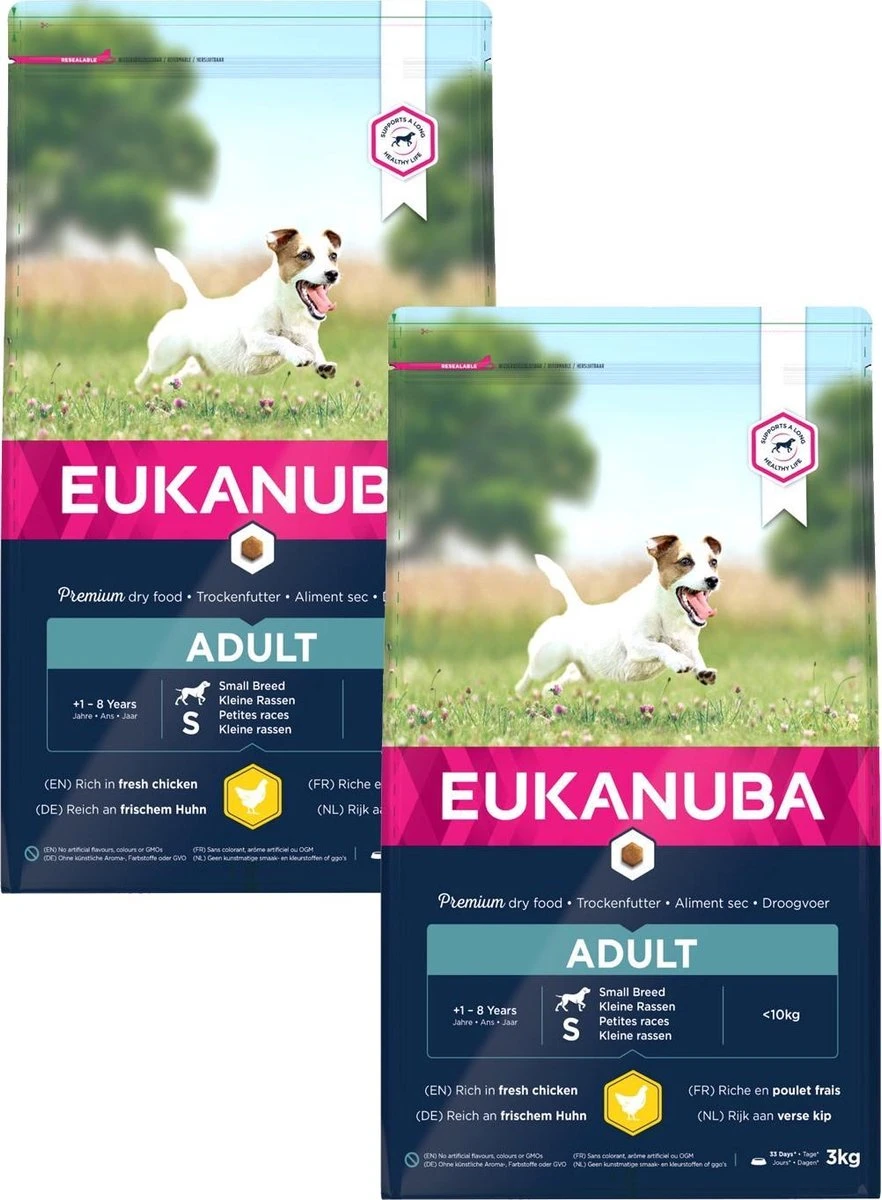 Eukanuba Adult Small Breed Kip - Hondenvoer - 2 X 3 Kg 3 Eukanuba Adult Small Breed Kip - Hondenvoer - 2 X 3 Kg