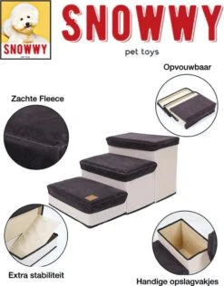 SNOWWY - Hondentrap Met Opslagruimte - Honden Loopplank Met Handige Opslagvakje - Hondenloopplanken - Inklapbaar - Huisdier Opstap - Hondentrapje - Grijs -Huisdier Benodigdheden 938x1200 3