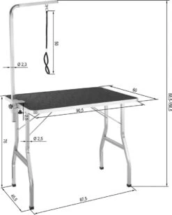 Tectake- Trimtafel Met Lus - Tafelhoogte: 76 Cm - Zwart / Grijs - 402892 -Huisdier Benodigdheden 958x1200