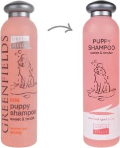 Greenfields - Milde Hondenshampoo Puppy - Zachte Shampoo Met Babypoeder Geur - Inhoud 270 Ml Of 5 Liter - 270 Ml -Huisdier Benodigdheden 978x1200