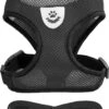 Luxyana® Honden Tuigje - XS - 25-28cm - Geschikt Voor Puppy En Als Kattentuigje - Easy Step-in Hondenharnas - Inclusief Bijpassend Riempje - Zwart -Huisdier Benodigdheden 985x1200