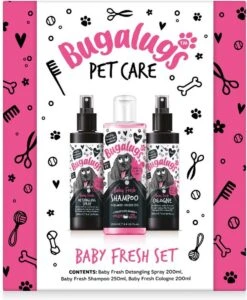 Bugalugs - Vachtverzorging Hond - Baby Fresh Gift Set - Hondenshampoo - Hondenparfum - Anti-klit Spray - 650 Ml - Kerstcadeau -Huisdier Benodigdheden 989x1200