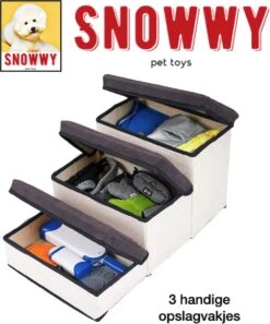 SNOWWY - Hondentrap Met Opslagruimte - Honden Loopplank Met Handige Opslagvakje - Hondenloopplanken - Inklapbaar - Huisdier Opstap - Hondentrapje - Grijs -Huisdier Benodigdheden 999x1200 10